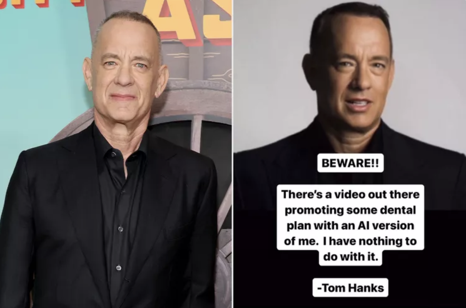 Tom Hanks Tells Followers to ‘Beware’ AI Video Promoting Dental Plan: ‘I Have Nothing to Do with It’