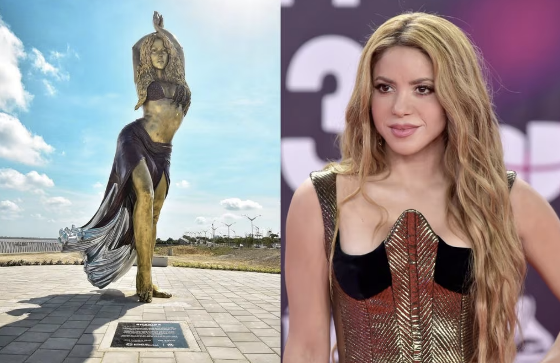 21-foot Shakira statue towers over singer’s hometown in Colombia